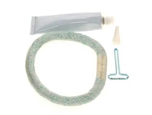 Produktbestandteile bestehen aus einem geflochtenen Ring, einer Tube, einem Aufsatz und einem kleinen metallischen Werkzeug. Alle Teile sind für Anwendungen von Bosch geeignet.